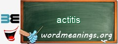 WordMeaning blackboard for actitis